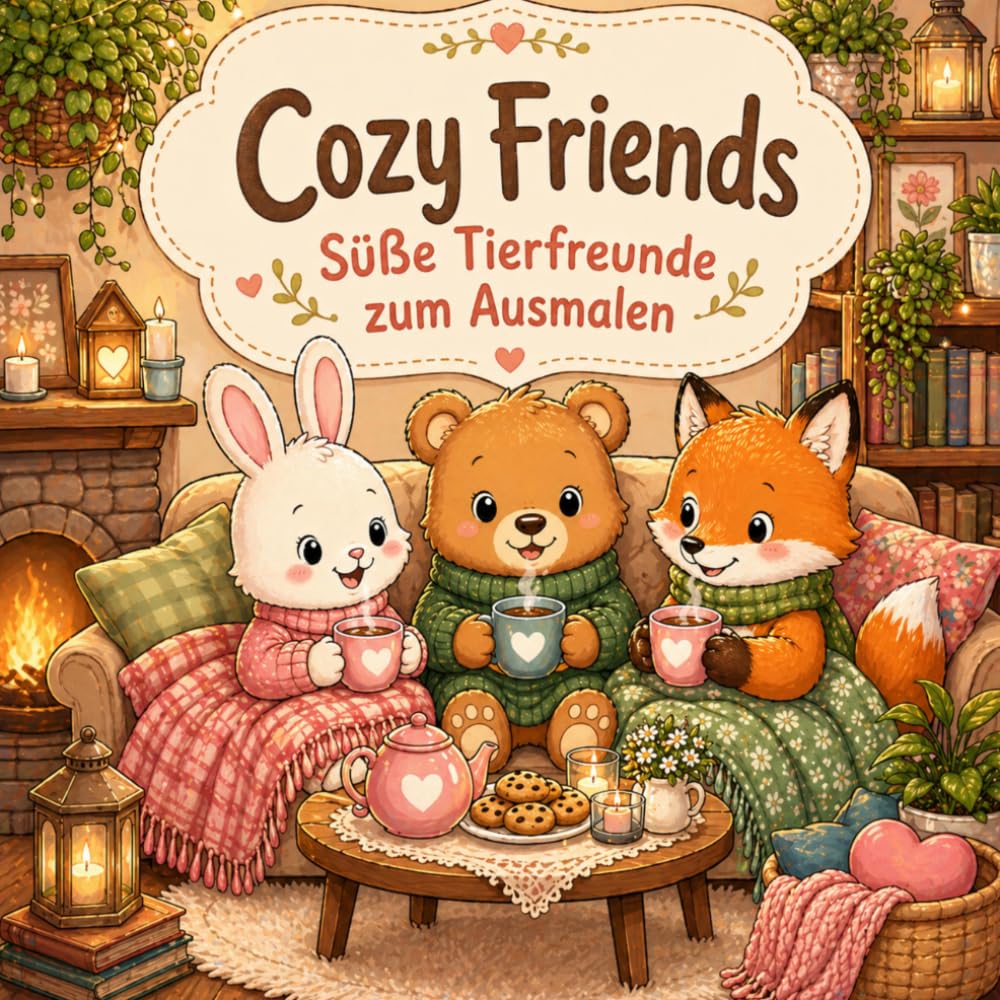 Cozy Friends – Süße Tierfreunde zum Ausmalen: 40 entspannende Motive für gemütliche Wohlfühlmomente