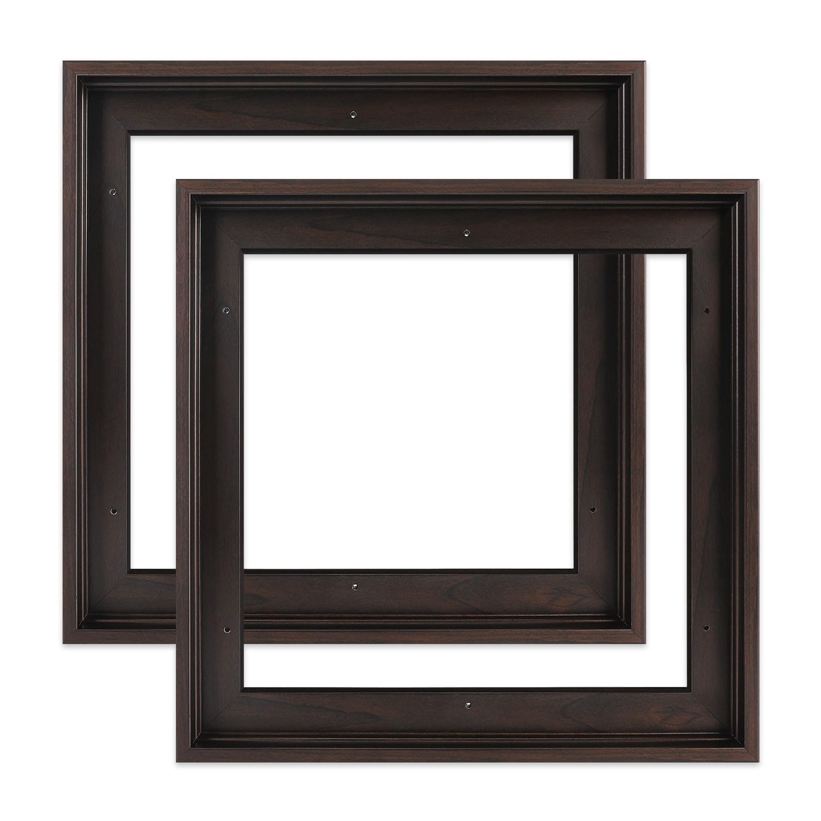FOLKOR Floating Frame for 8x8 Canvas Paintings, 2 Pack Complete Floater Frame with 0.9” Deep for Artists Designers Landscape Portrait Artwork, Modern