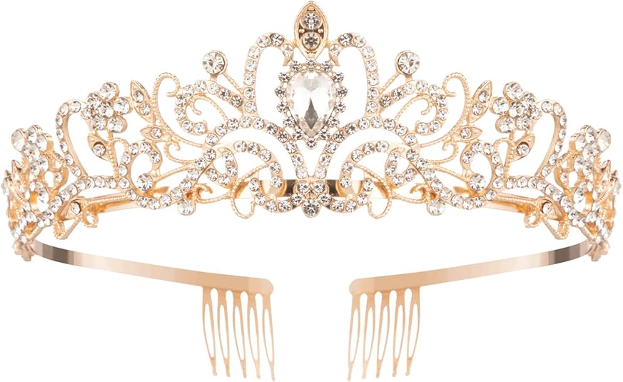 Crystal Tiara Crowns For Women Girls Princess Elegant Crown with Combs Women's Headbands Bridal Wedding Prom Birthday Party