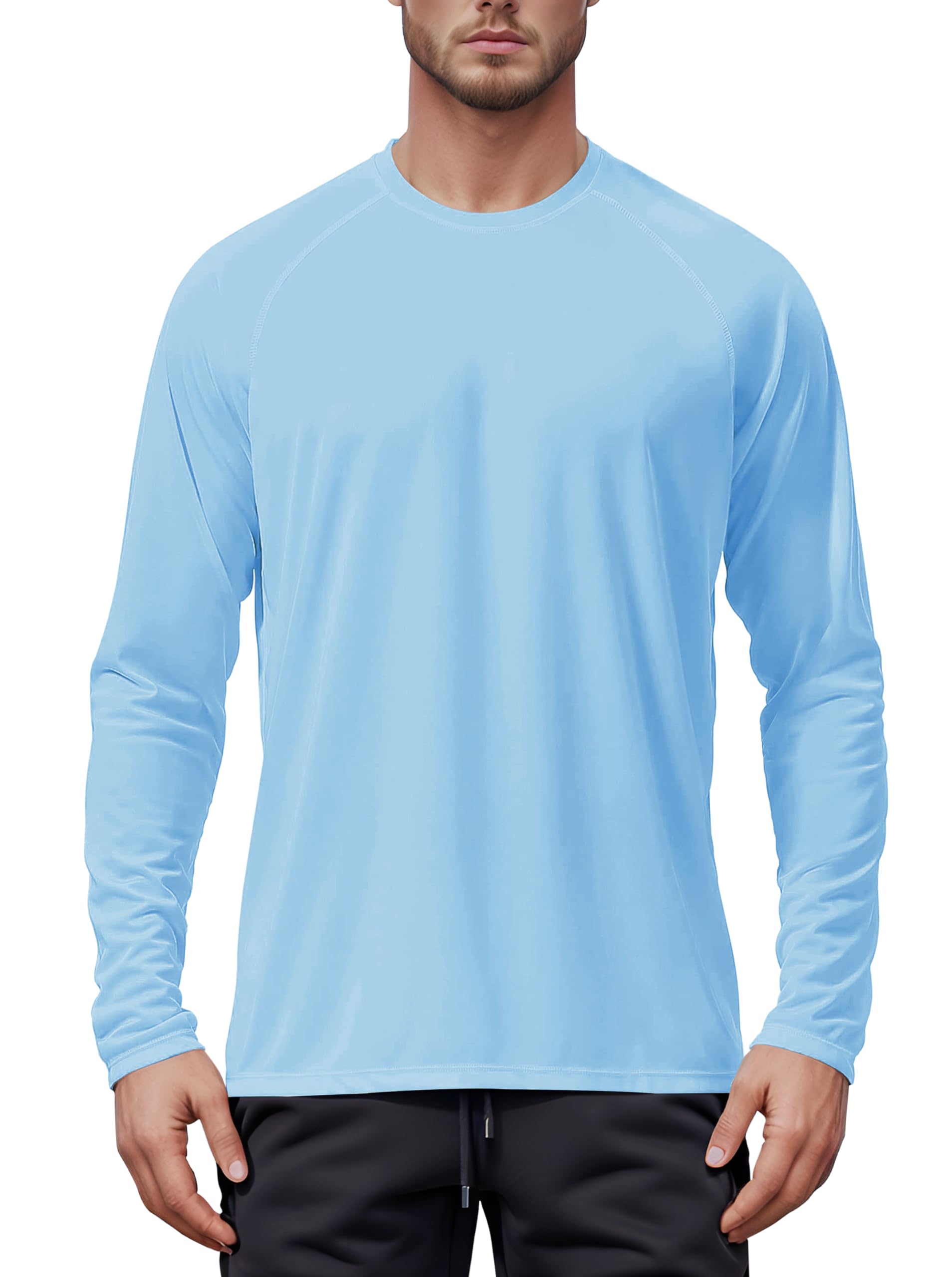 Tansozer Herren UPF 50+ UV Shirt Rashguard Sonnenschutz Schwimmshirt Schnelltrocknend Funktionsshirt Surfen Angeln Wandern Top