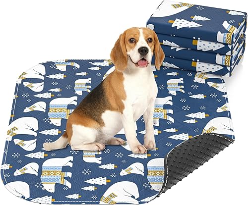 Paquete de 2 almohadillas lavables para orina de perros, superabsorbentes, reutilizables, antideslizantes, transpirables (oso, 31 x 36 pulgadas)
