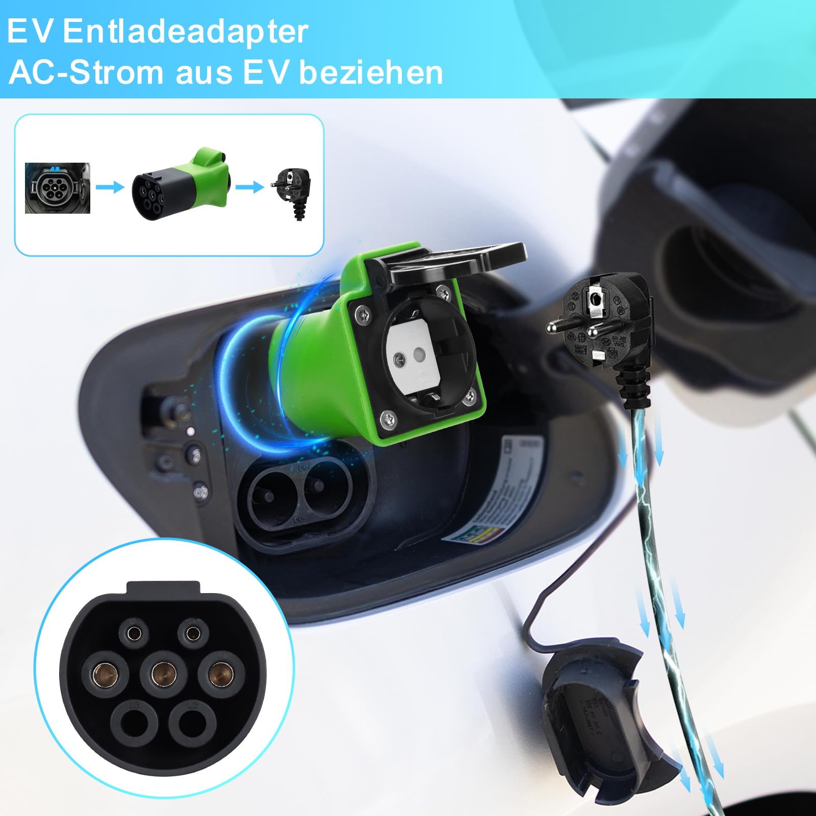 V2L Adapter for Kia & Hyundai EV, 3.5KW 16A 220V Vehicle to Load Adapter, Type