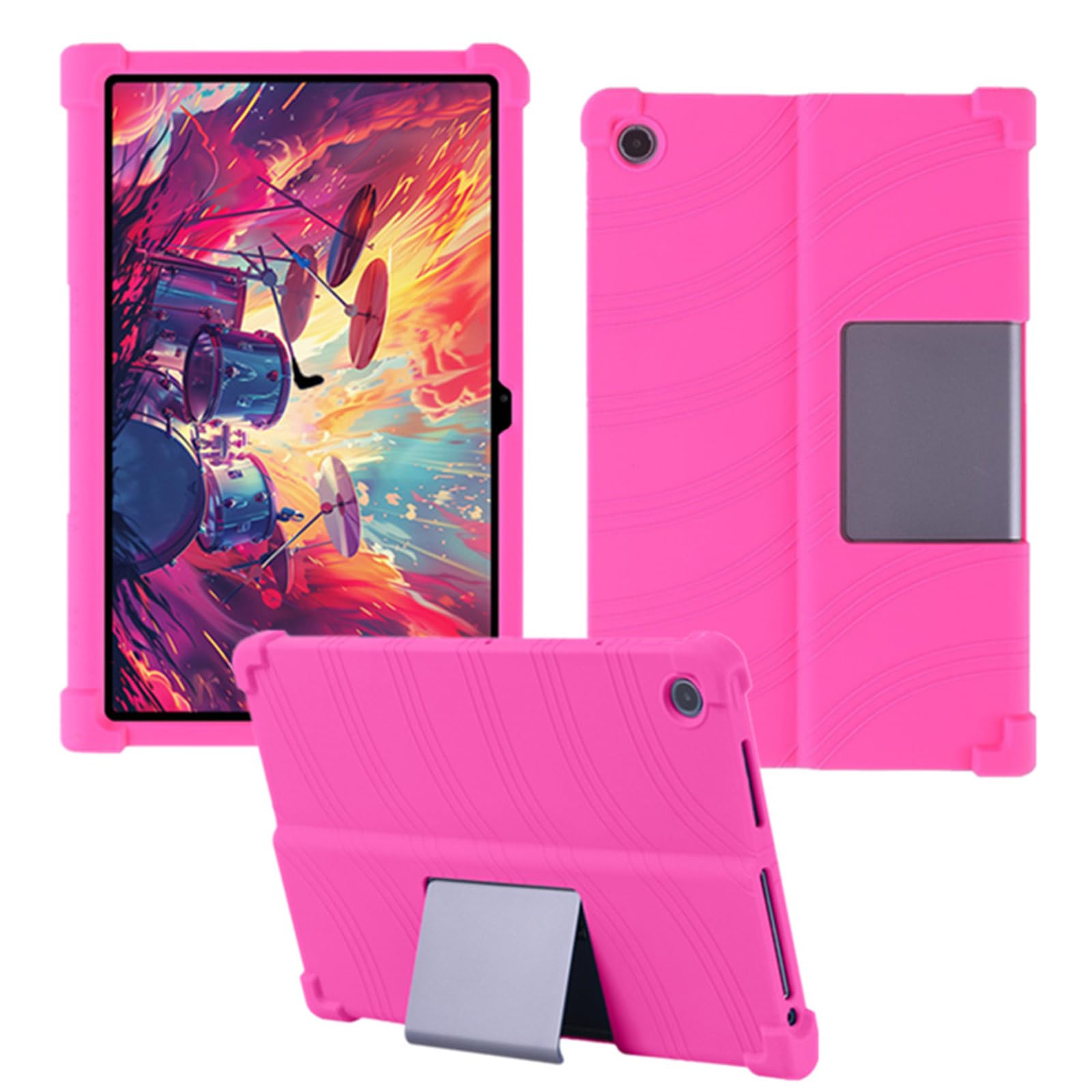Case for Lenovo Tab Plus 11.5 inch Released 2024 (TB351FU) Tablet,Kids Friendly Soft Silicone Adjustable Stand Cover for Lenovo Xiaoxin Pad Studio 11.5 2024 Tablet (Rose)