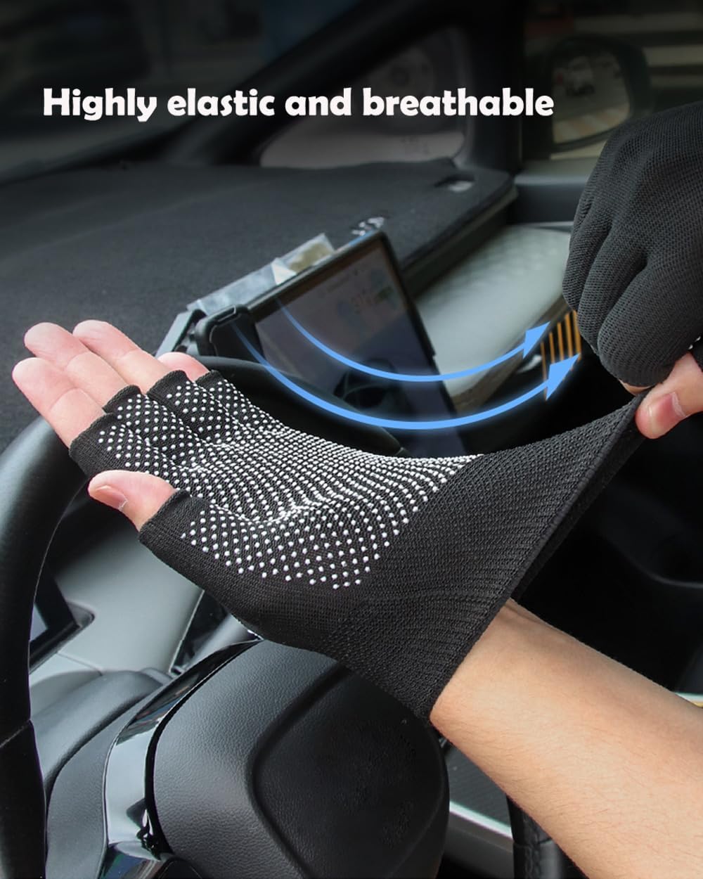 24 Pairs Fingerless Work Gloves Bulk - Half-Finger Gloves - Lightweight Thin Glove for Driving Cycling Working - Image 4