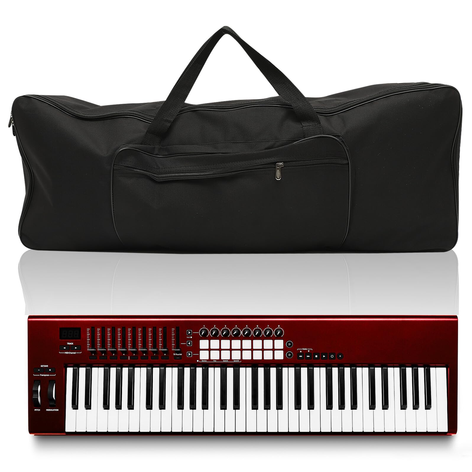 Levemolo Borsa Tasca Accessori Elettronico per Tastiera di Pianoforte 61 Tasti, 600D Oxford, Leggera e Portatile per Performance e Attività All’Aperto