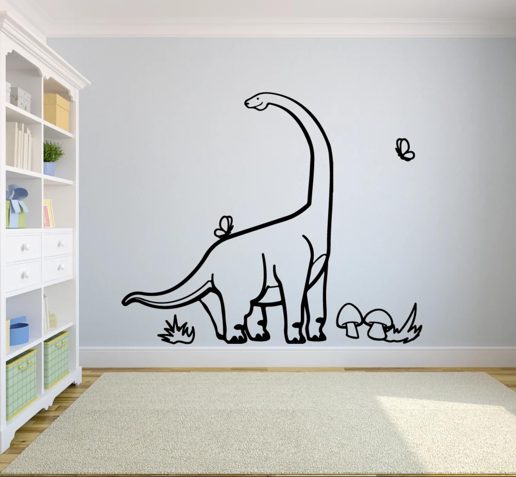 YOUOUSI Long-Necked Dinosaur wall Stickers, Window Stickers, Children's boy Bedroom Living Room Nursery Play Area Interior Decorations