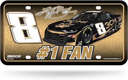 Rico Industries NASCAR #1 Fan Metal Auto Tag 8.5" x 11" - Great for TruckCarSUV