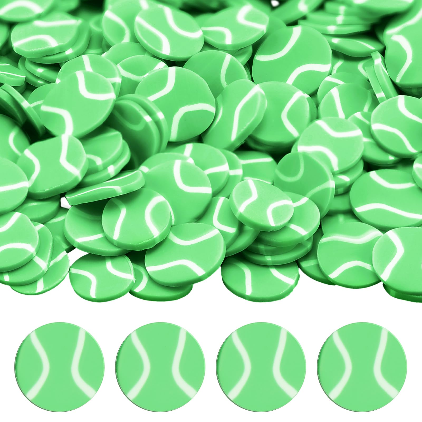 Weysat 30g Mini Tennis Polymer Clay Slices 0.2 Inch Sports Ball Nail Art