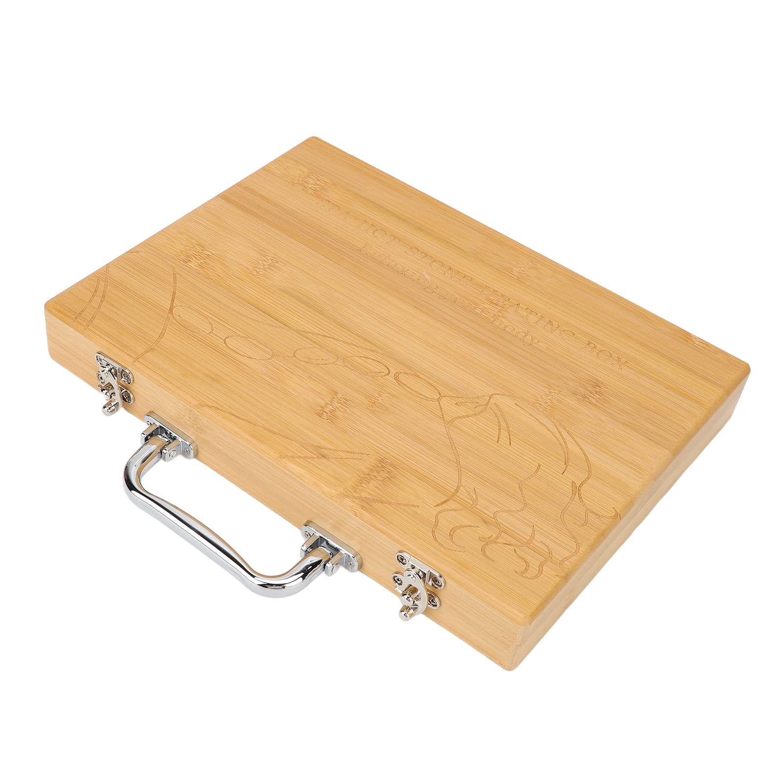 Juego de piedras de masaje, caja de calentamiento rápido de piedra caliente de spa con alto contenido de hierro para reducir la tensión de liberación de presión para el hogar 220 V Enchufe de la UE