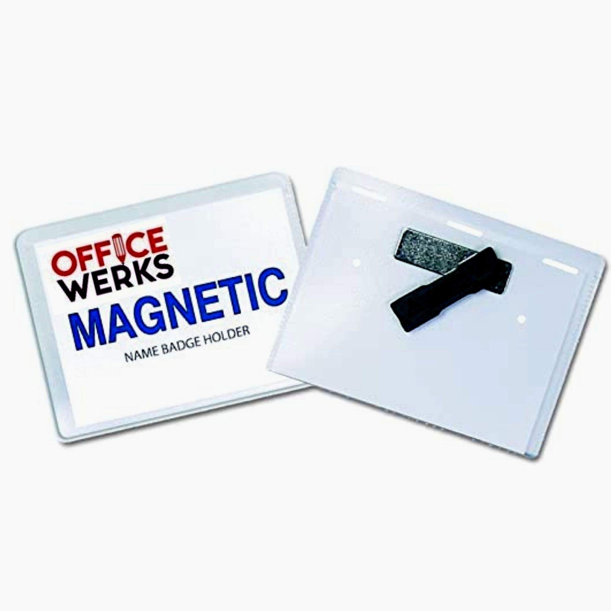 Performore Officewerks Magnetic Name Badge Holder Kit,12 Pack, 4" x 3" Clear Top Loading ID's, Conventions, Exhibitors Events