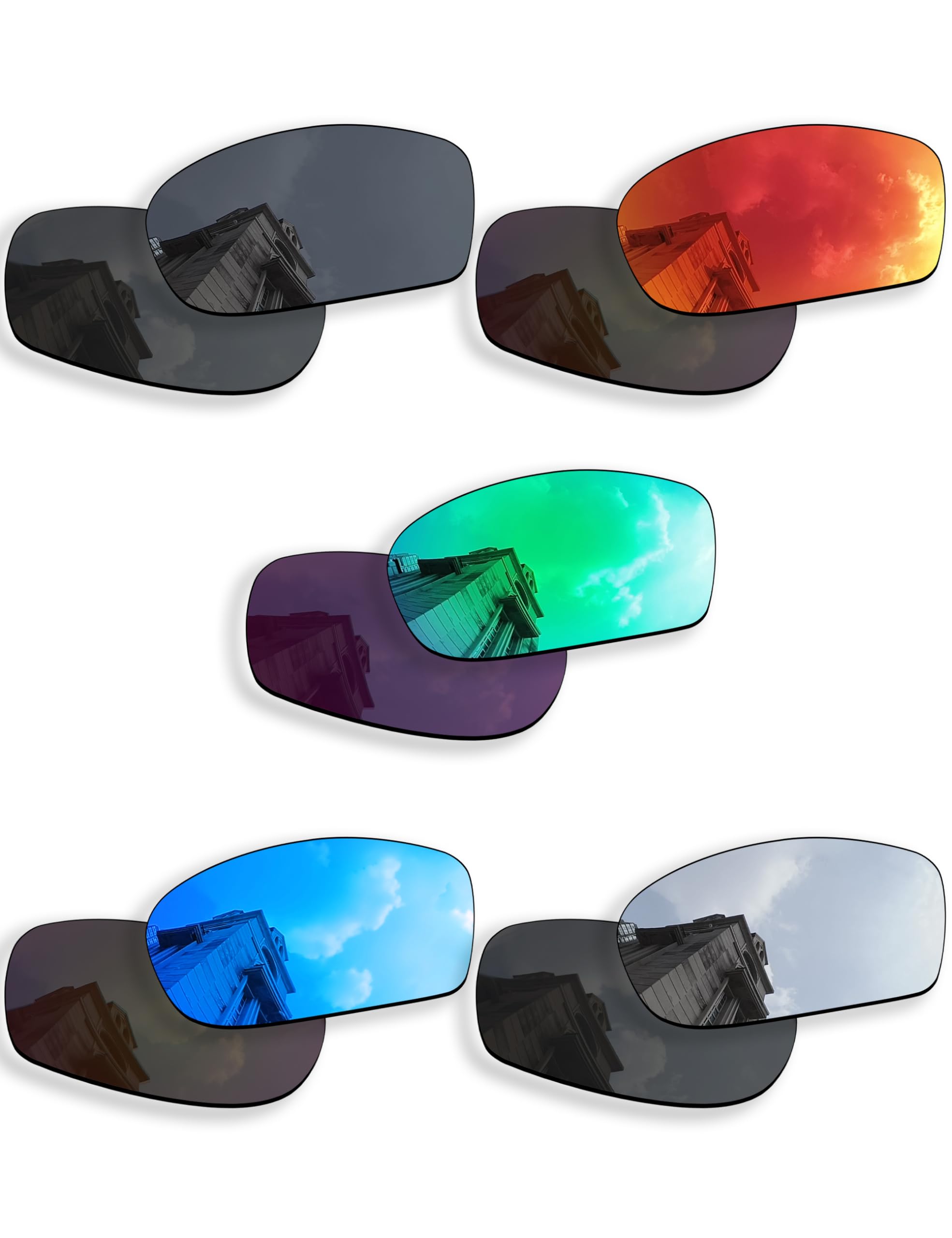 Betterun 5 Pairs Polarized Replacement Lenses for Oakley Fives Squared (4+1)² OO9238 Sunglasses, Anti-Scratch and Impact Resistant