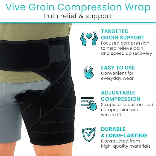 Faja de Cadera Vive para Alivio del Dolor de Ciática - Soporte Inguinal para Nervio Ciático, Flexor de Cadera, Tirón de Muslo y Corva - Ajustable miniatura 2