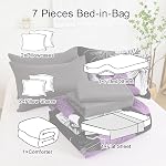 Luxudecor Floral Comforter Set Queen Size, 7 Pieces Bed in a Bag Purple Floral Comforter and Sheet Set, Soft Microfiber Complete Bedding Sets for All Seasons