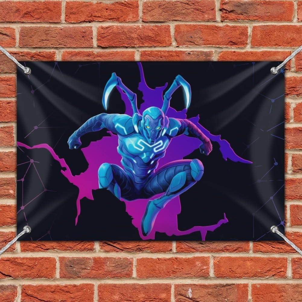 Blue Beetle Character Pose Home, Vinyl Banner, 22" x 33" (56cm x 84cm)
