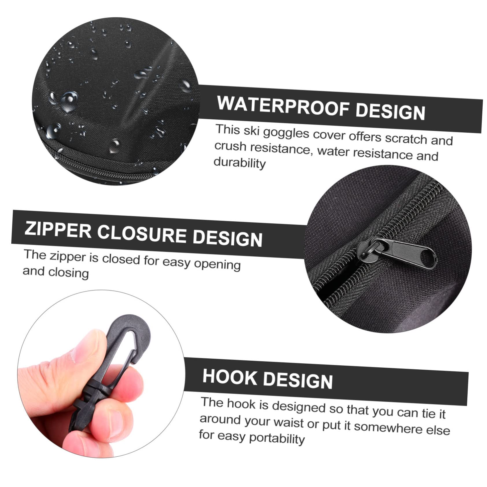 WOONEKY 3pièces Étui De Rangement Pour De Ski Boîte De Eva Pour Goggles Et De Sport Résistante Aux Et Aux Rayures Pour Ski Cyclisme Plein Air