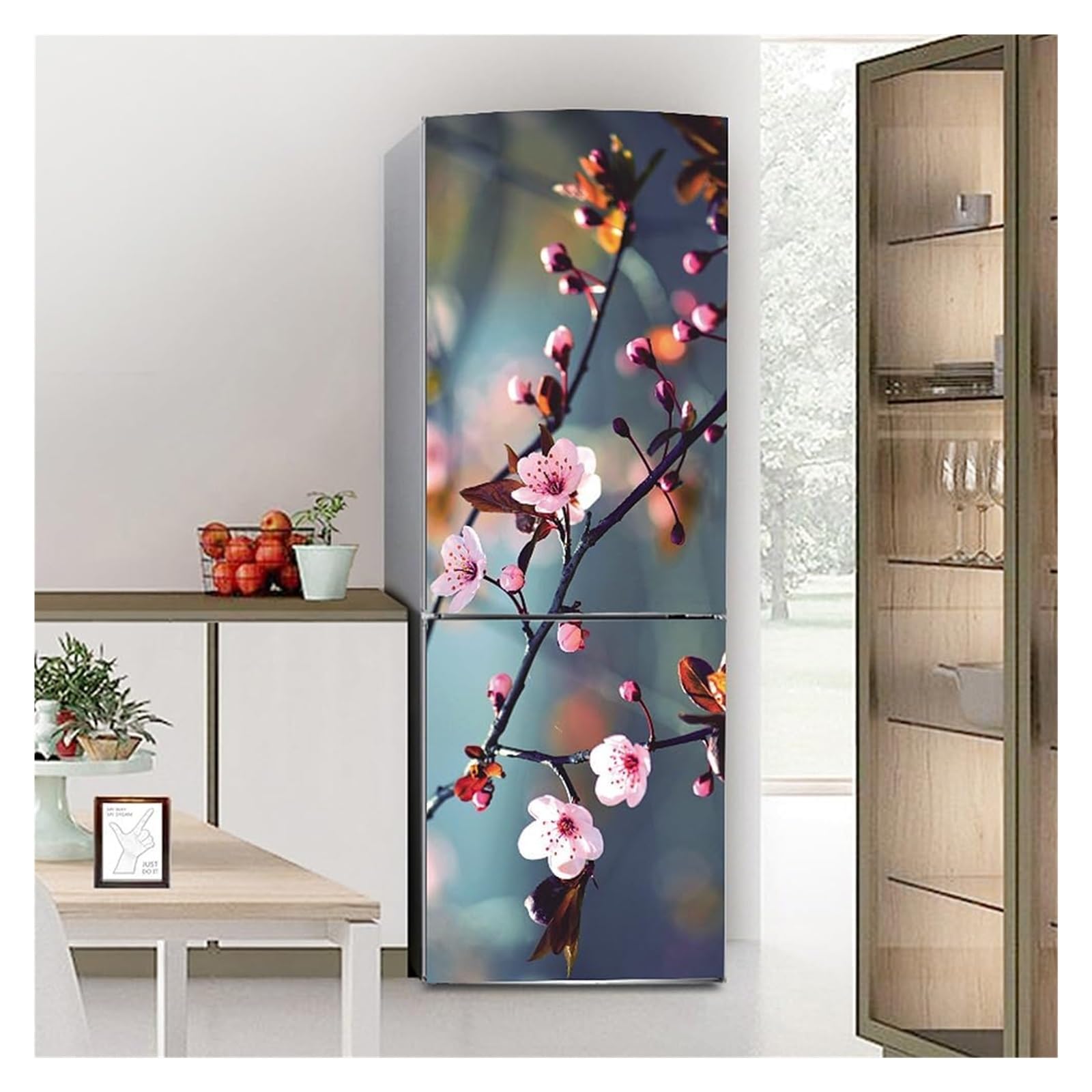 GDHKDDFL Minimalist, luxury-inspired fridge decals, Fridge Sticker Full Covering Door Covers Skins Wall Stickers for Kitchen Decal(S: 60x150 cm)