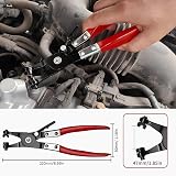 WISEUP 4PCS Hose Clamp Pliers Set - Includes 27" Long Reach Wire Spring Plier, Clic-R Type Pliers, Hose Remover & Flat Band Clamp Tool - for Automotive Fuel, Oil, Coolant (4 PCS Hose Clamp Pliers) - 5