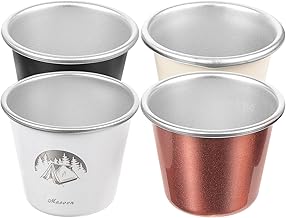 BESPORTBLE 4 Pçs Copos De Cerveja De Aço Inoxidável Copos Copos De Acampamento Copos De Bebida Copos De Licor Copos De Água Copos Copos De Metal Empilháveis Para Viagens Acampamento Ao Ar