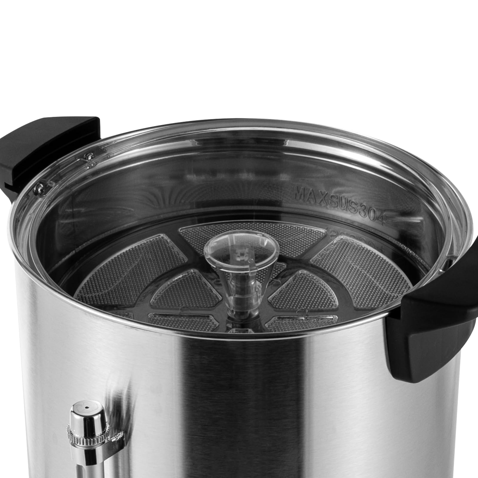 DilraTal 1.4KW 6.6Gal Stainless Steel Coffee Urn with Faucet,Filter, Adjustable Temperature, Viewable Design, 13.4 * 22.2in, 110V, Silver, Black