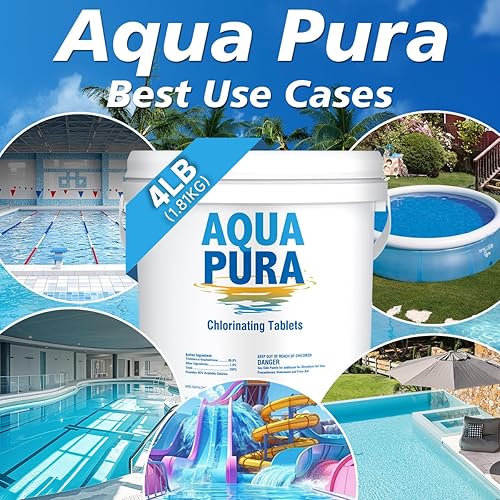 Miniatura 2 de Tabletas de cloro para piscina, suministros de piscina de 3 pulgadas, tabletas de cloro estabilizadas envueltas individualmente, de larga duración,
