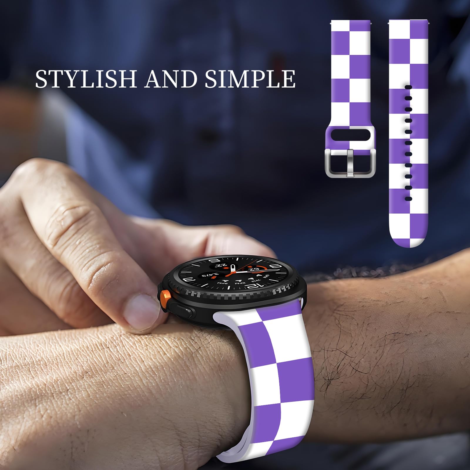 Cinturino sportivo compatibile con Galaxy Watch 6/5/4, 6 Classic/5 Pro/4 Classic, Galaxy Watch 3 41 mm, Active 2/1, 20 mm, cinturino di ricambio in morbido silicone per donne e uomini