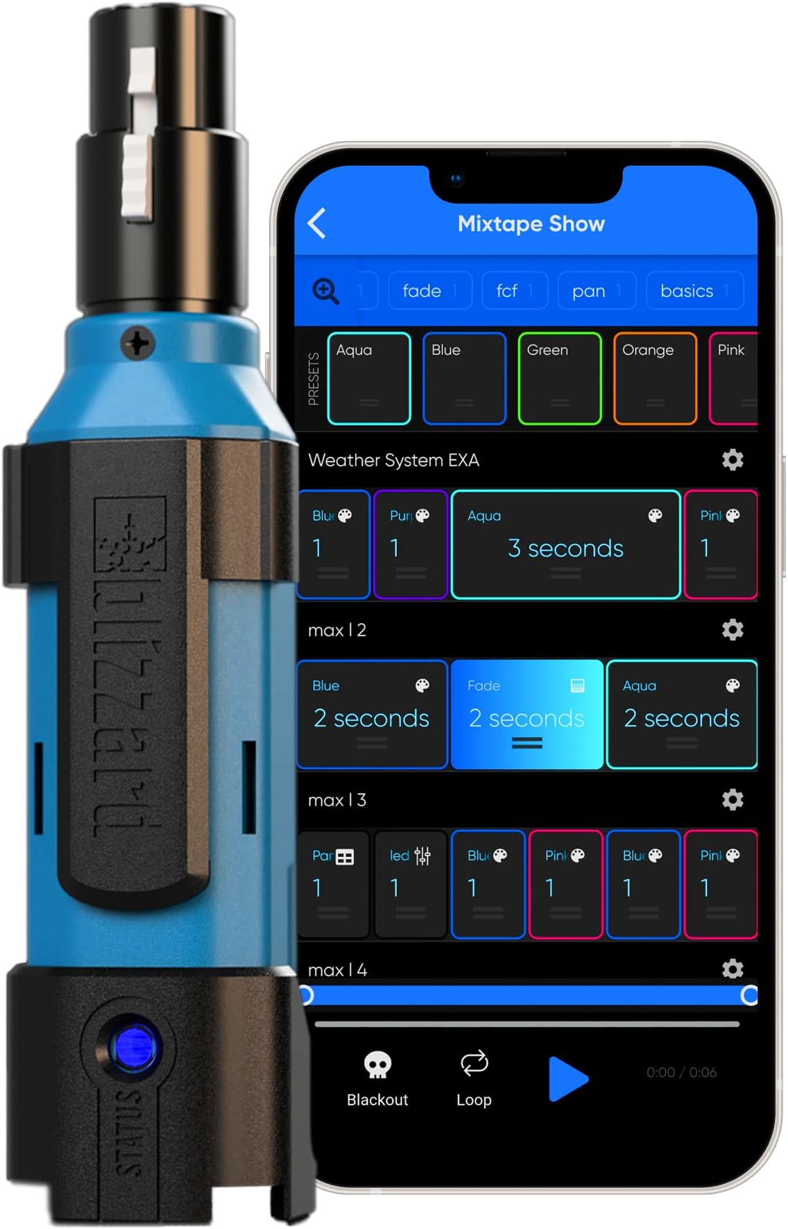 SoC-It Wireless Controller with 5-pin DMX Output WiFi based sACN/Art-Net to DMX Converter with At Full app