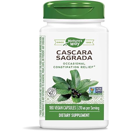 Nature's Way Cascara Sagrada Bark, 270 mg per serving, 180 Vegetarian Capsules