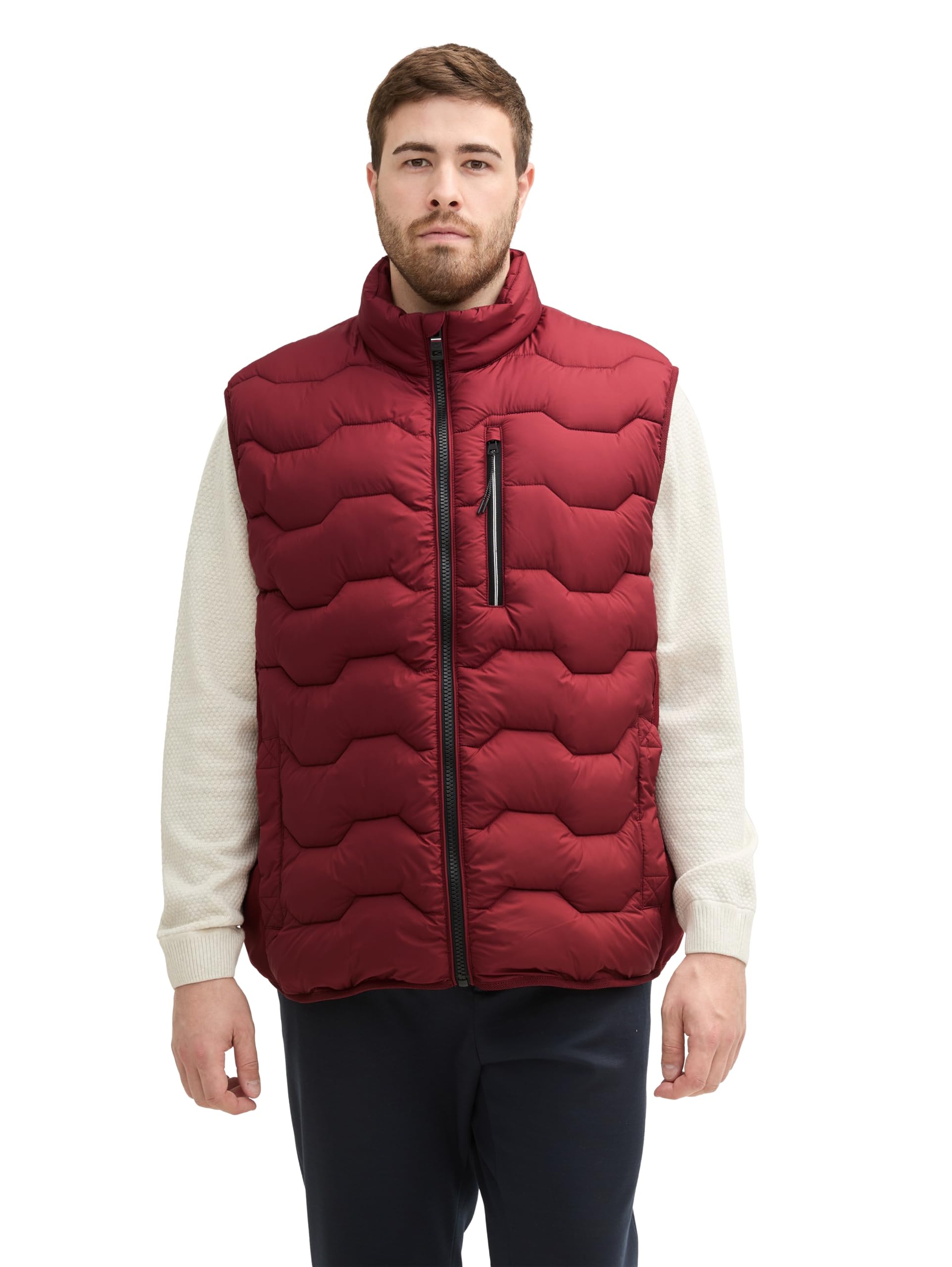 TOM TAILOR Men's Plus Size Hybrid Vest with Hood