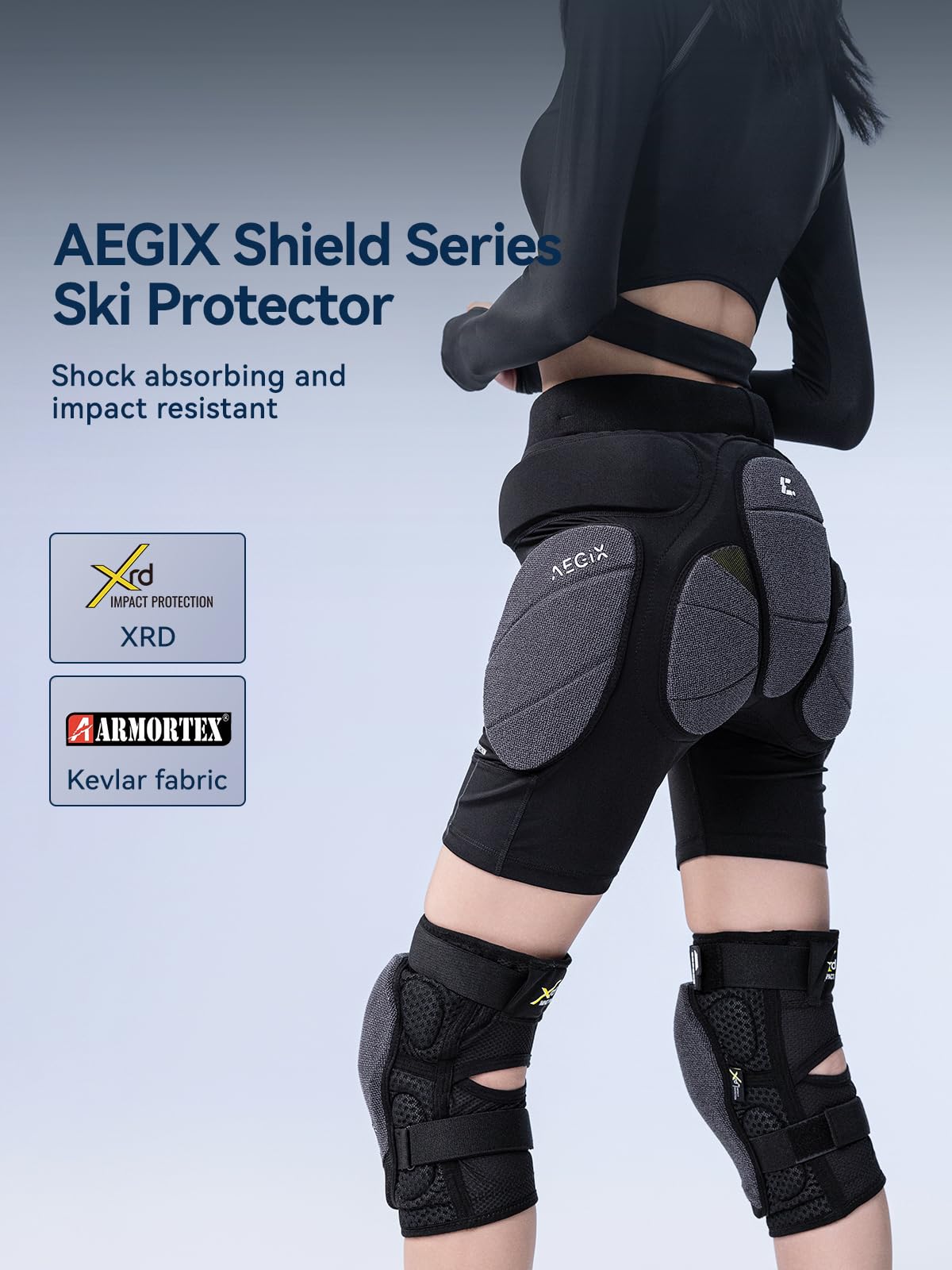 COPOZZ Padded Shorts for Snowboard, Skate and Ski - XRD - M