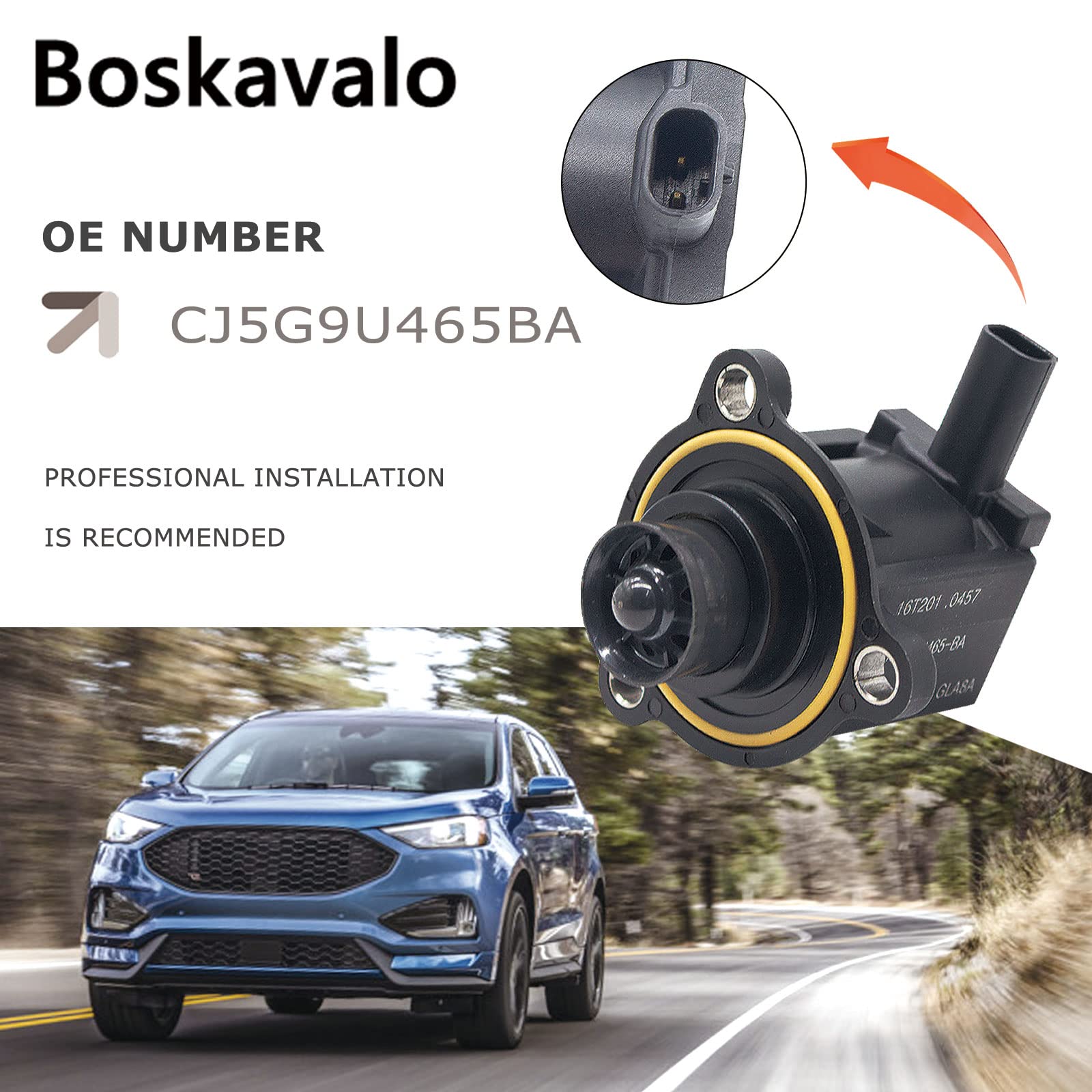 Boskavalo CJ5Z-9U465-A CJ5G-9U465-BA Solenoid Valve For Ford Fusion Escape Edge Explorer/Lincoln MKC MKX MKZ Turbocharger Intercooler-Valve Pressure Relief Valve