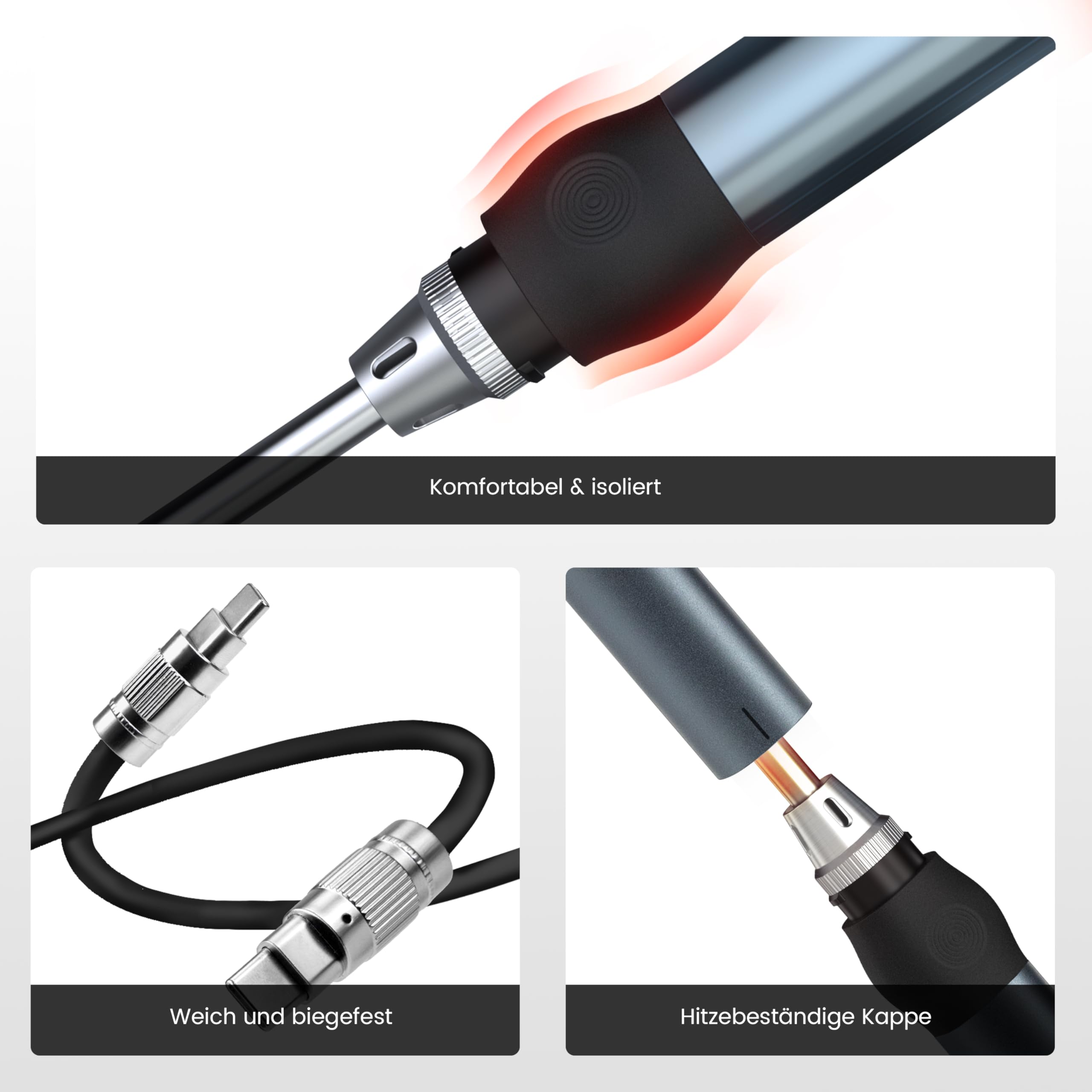 KAIWEETS USB C Lötkolben, Lötkolben Set mit Einstellbar 80-420°C, 65W GaN Ladekopf, Digital Bildschirm, 5 Ersatzspitzen und USB C Kabel soldering iron Kompakt und leicht zu transportieren