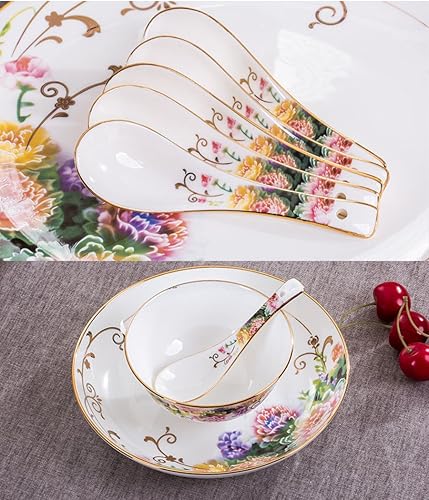 Miniatura 8 de 60pcs Vajilla Sets Tazones Platos Cucharas Bandeja Plato Jingdezhen Hecho A Mano Arte Cerámica Chinaware Porcelana Tazón Vajilla Tazón Juegos