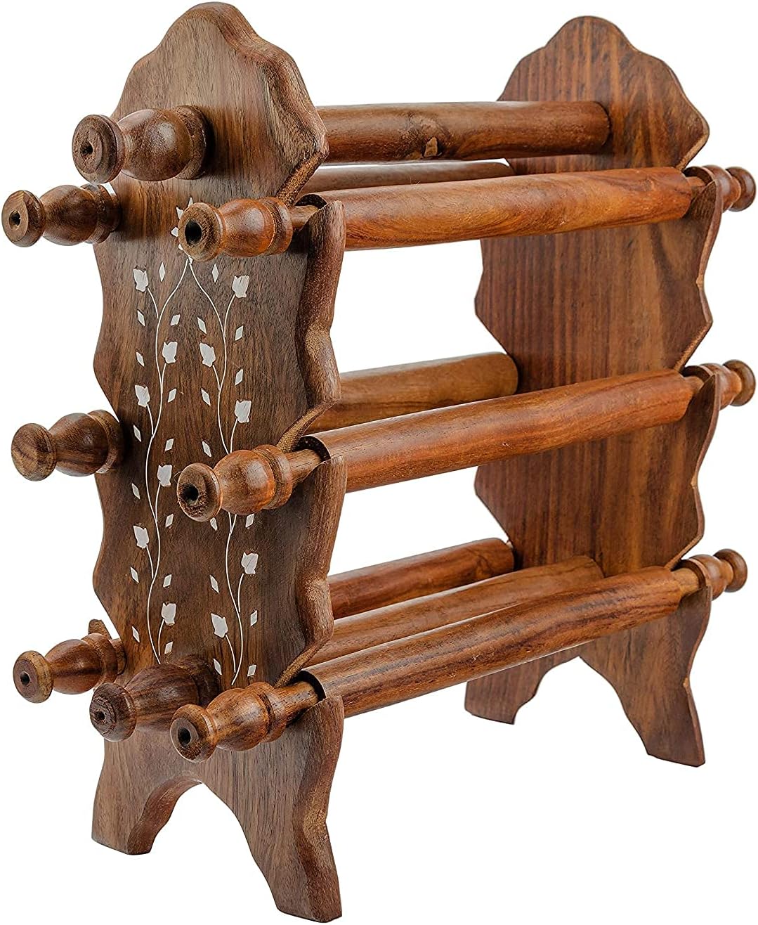 HusNain Wooden Sheesham Bangle Stand | Bangle organizer | Folding Chuddi Stand | Gift item for women | Bangle wardrobe Bangle Jewelry Holder Stand Display Organizer, Bracelet Holder for Jewelry