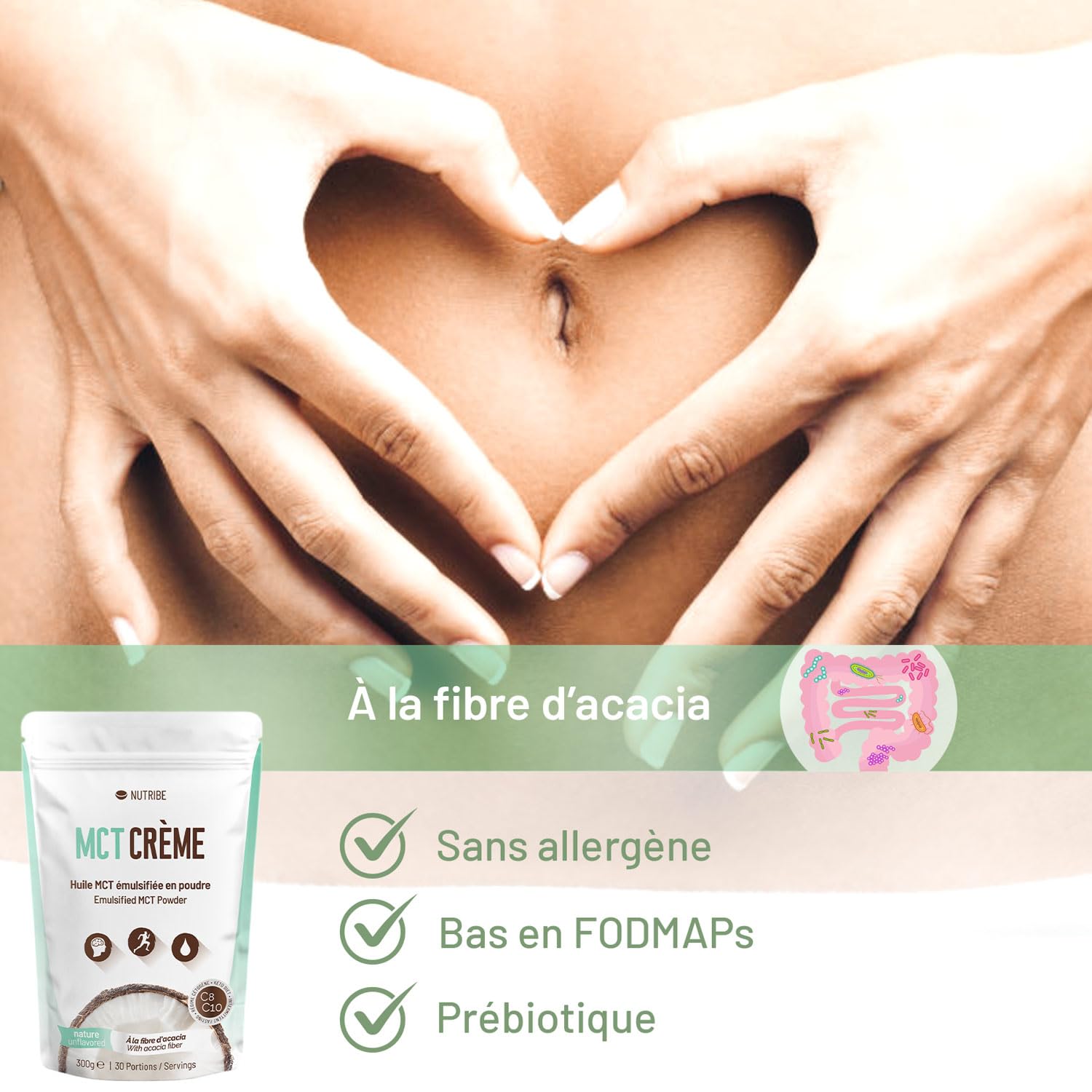 Poudre MCT C8 C10 nature (Fibres d'acacia) | Pour la cétose, régime keto, paléo, jeûne intermittent