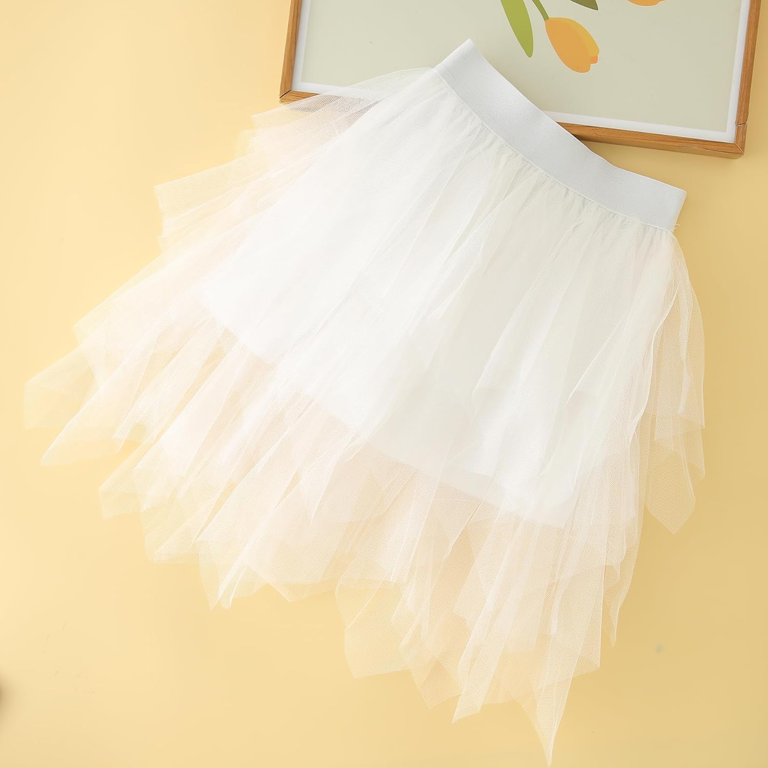 Jastore Girls Sweet Layered Mesh Skirt Party Birthday Dance Princess Skirt - Image 4