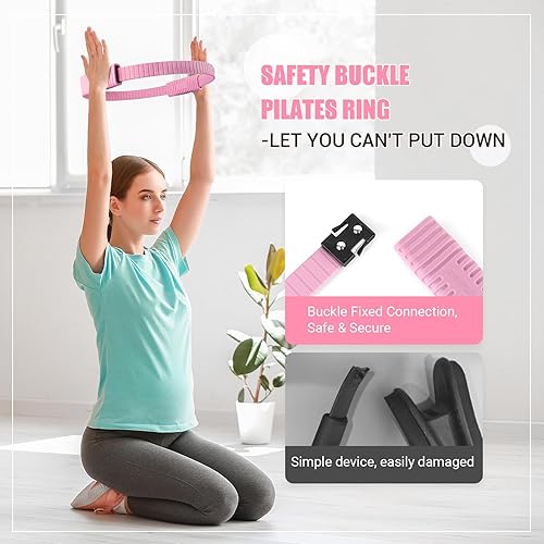 Miniatura 3 de Juego de anillos de pilates, kit esencial de pilates con anillo de pilates y bola, 3 bandas de resistencia, bolsa portátil y póster de