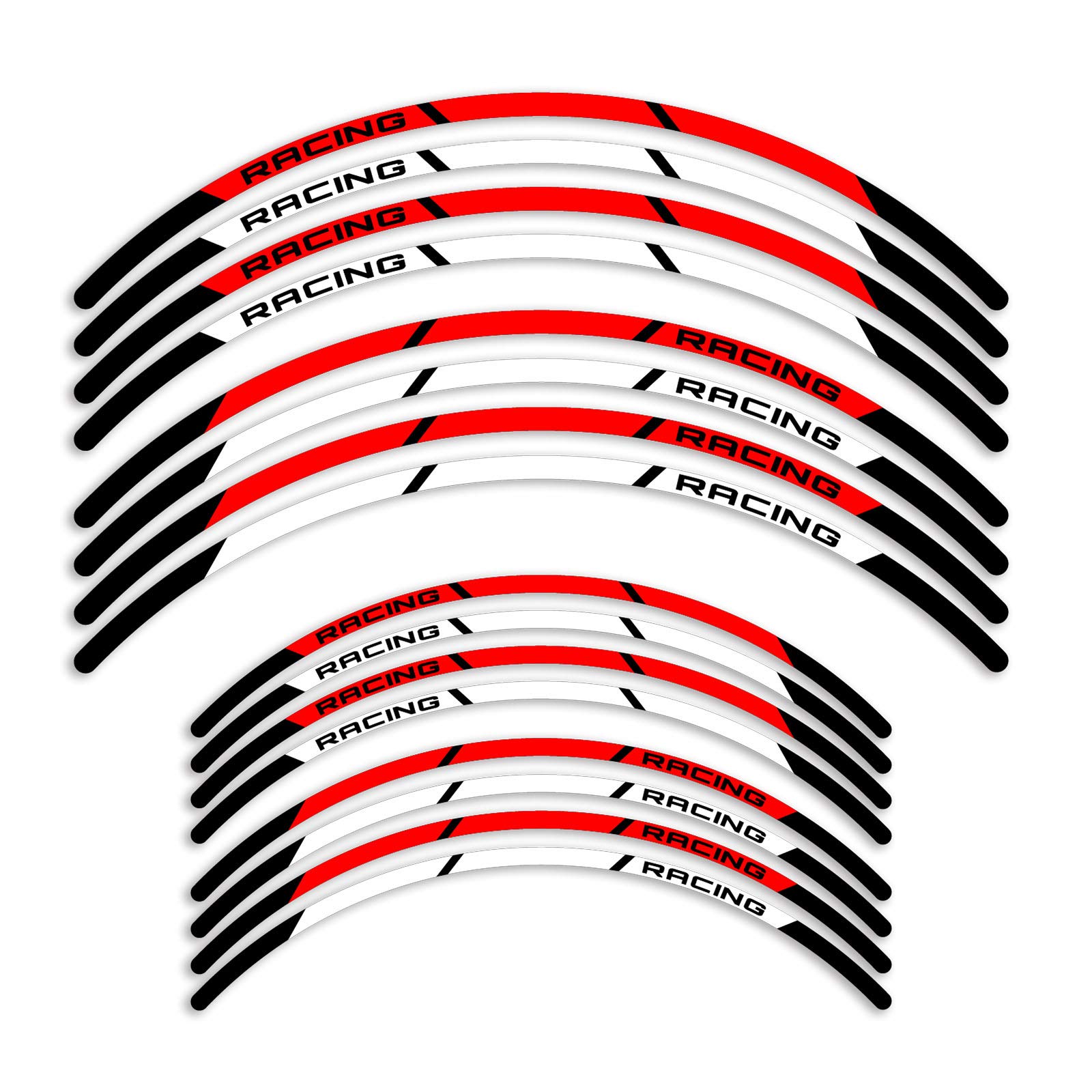 KETABAO MX Bike Rim Tape P04 Decals Stickers Protector 21 18 inch Compatible with CRF250F CRF250L CRF250RX CRF250X (Red)