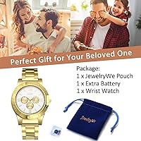 Vista 5 de JewelryWe Reloj de pulsera de cuarzo para hombre, con carga USB, resistente al viento, para el día de San Valentín