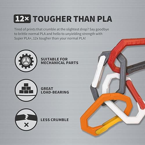 Vista 113 de OVERTURE PLA Plus (PLA+) Filament 1.75mm, Stronger & More Durable, Professional Toughness 3D Printer Filament 1kg (2.2lbs), High Precision +