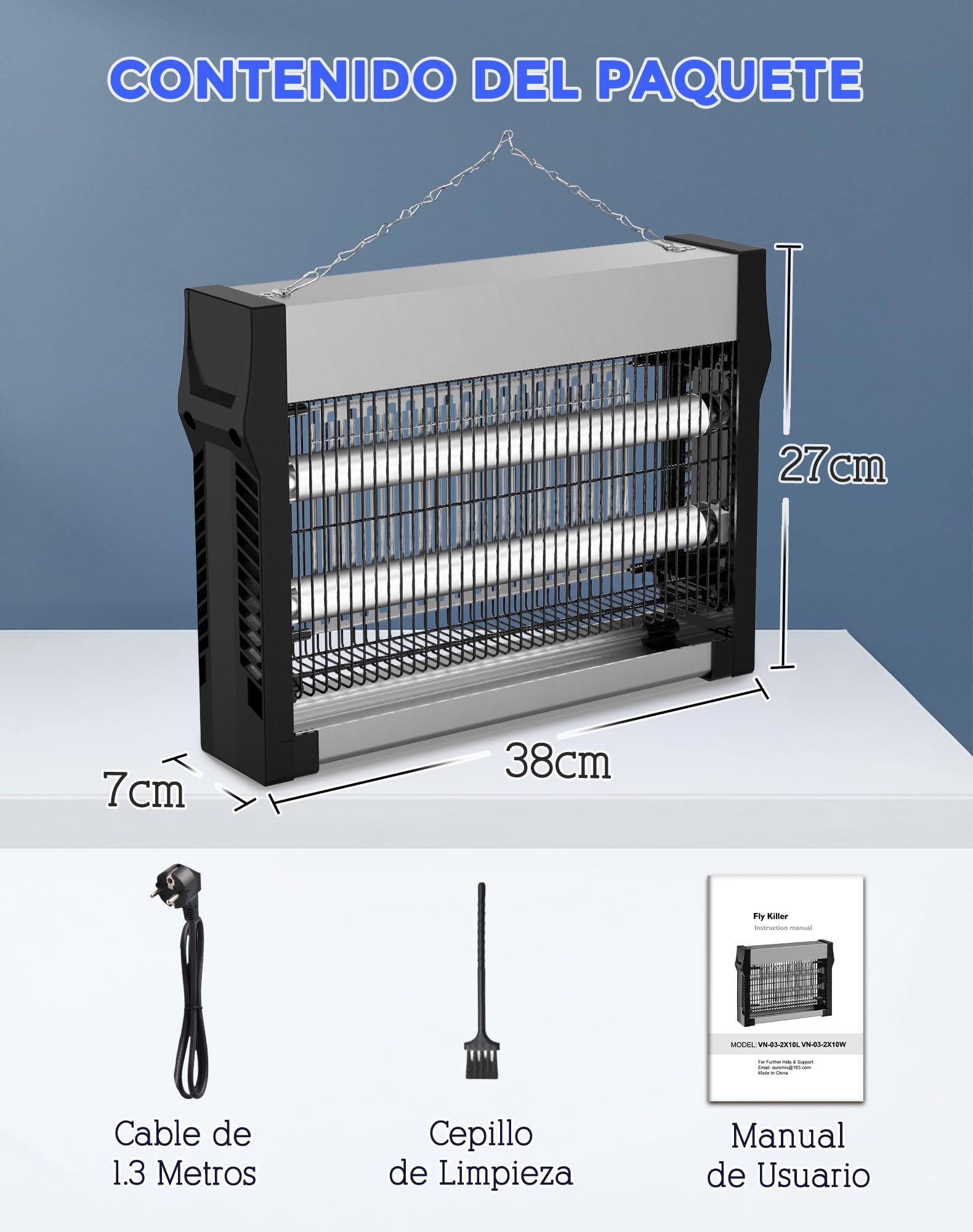 Lámpara Antimosquitos Eléctrica UV 365nm LED Mata Mosquitos con Rejilla de 2500V, Trampa de Insectos sin Químicos, Luz Anti Mosquitos para Interior, Exterior, Hogar, Terraza, Jardín