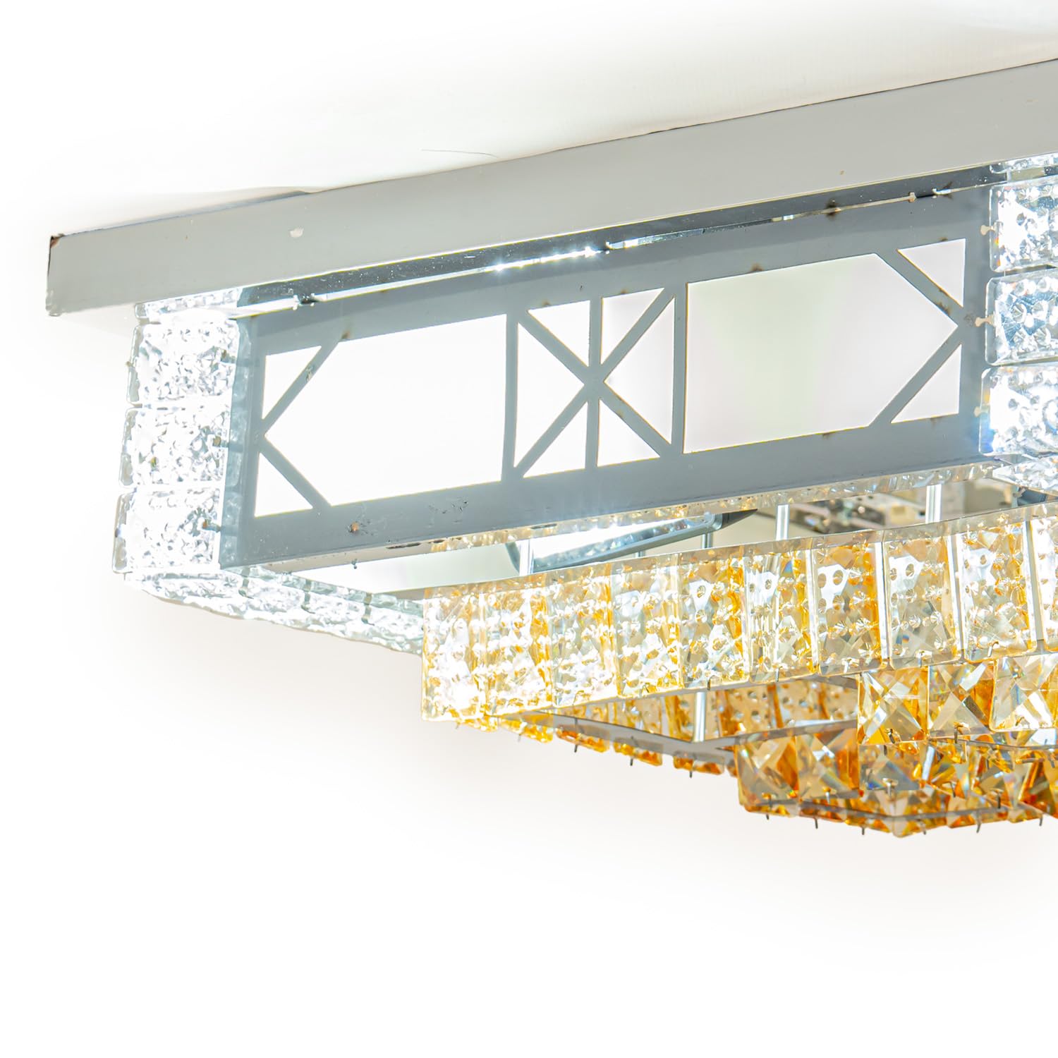 Plafón de Techo 120W CCT, luz regulable, diseño cuadrado, para iluminación de interiores en hogares y oficinas.