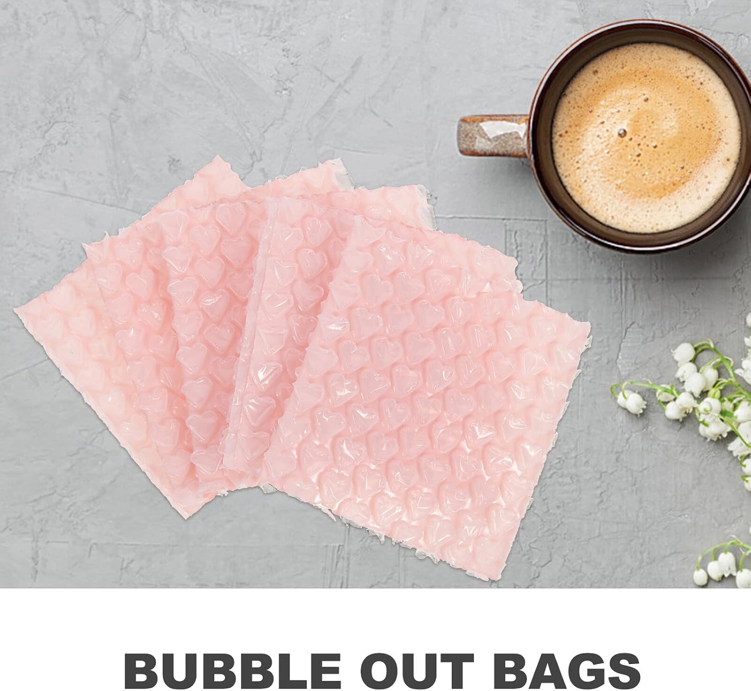 60Pcs Double Walled Bubble Pouches Heart-Shaped Bubble Bags for Shipping Packaging Thickened Shockproof Cushioning Bags for Mailing and Moving Protection