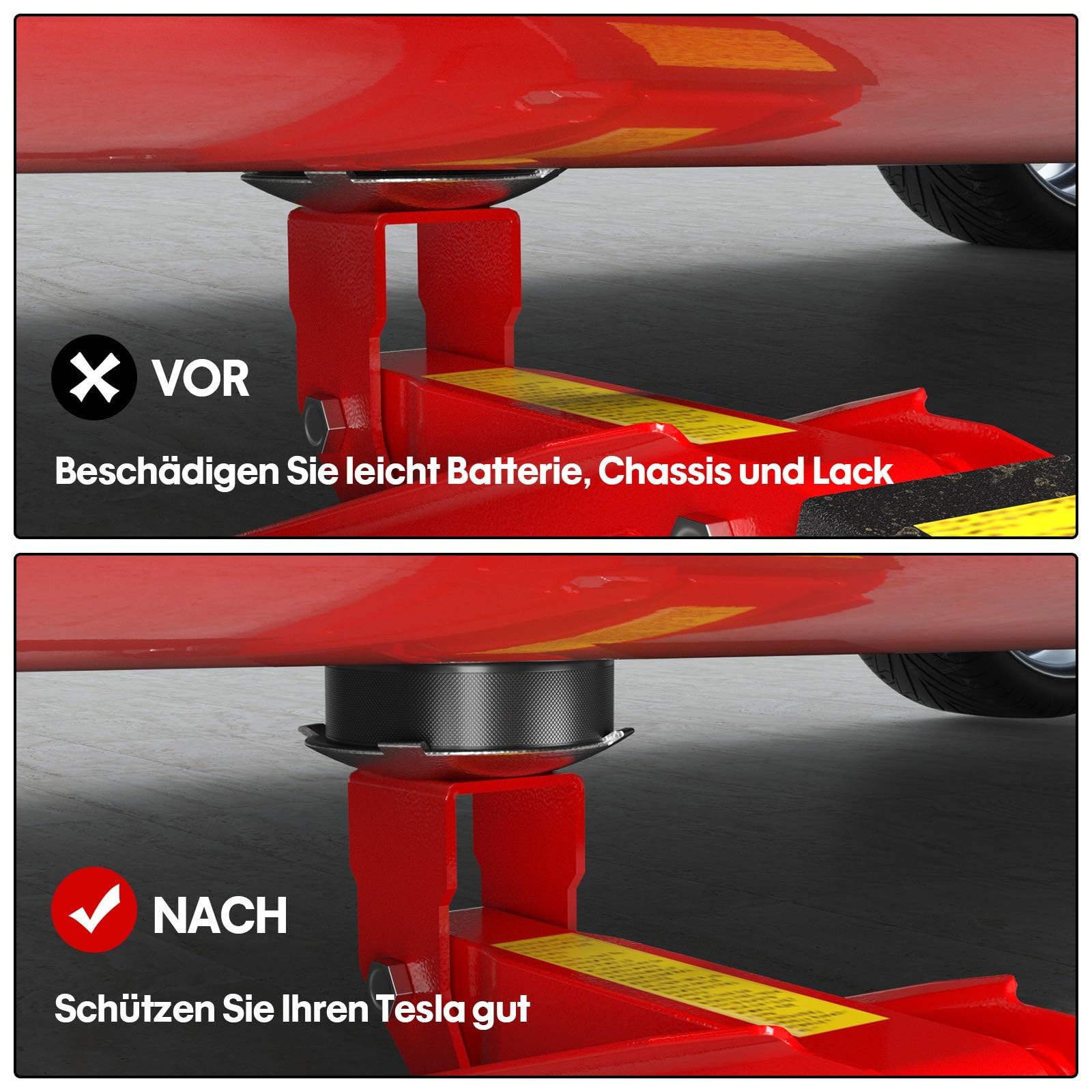 Airabc 4 Sztuki Gumowej Podkładki do Podnośnika Samochodowego do Model Tesla 3/X/S/Y, Uniwersalna Podkładka Gumowa do Samochodów SUV, Jack Pad Adapter Akcesoria do pojazdów Tesla