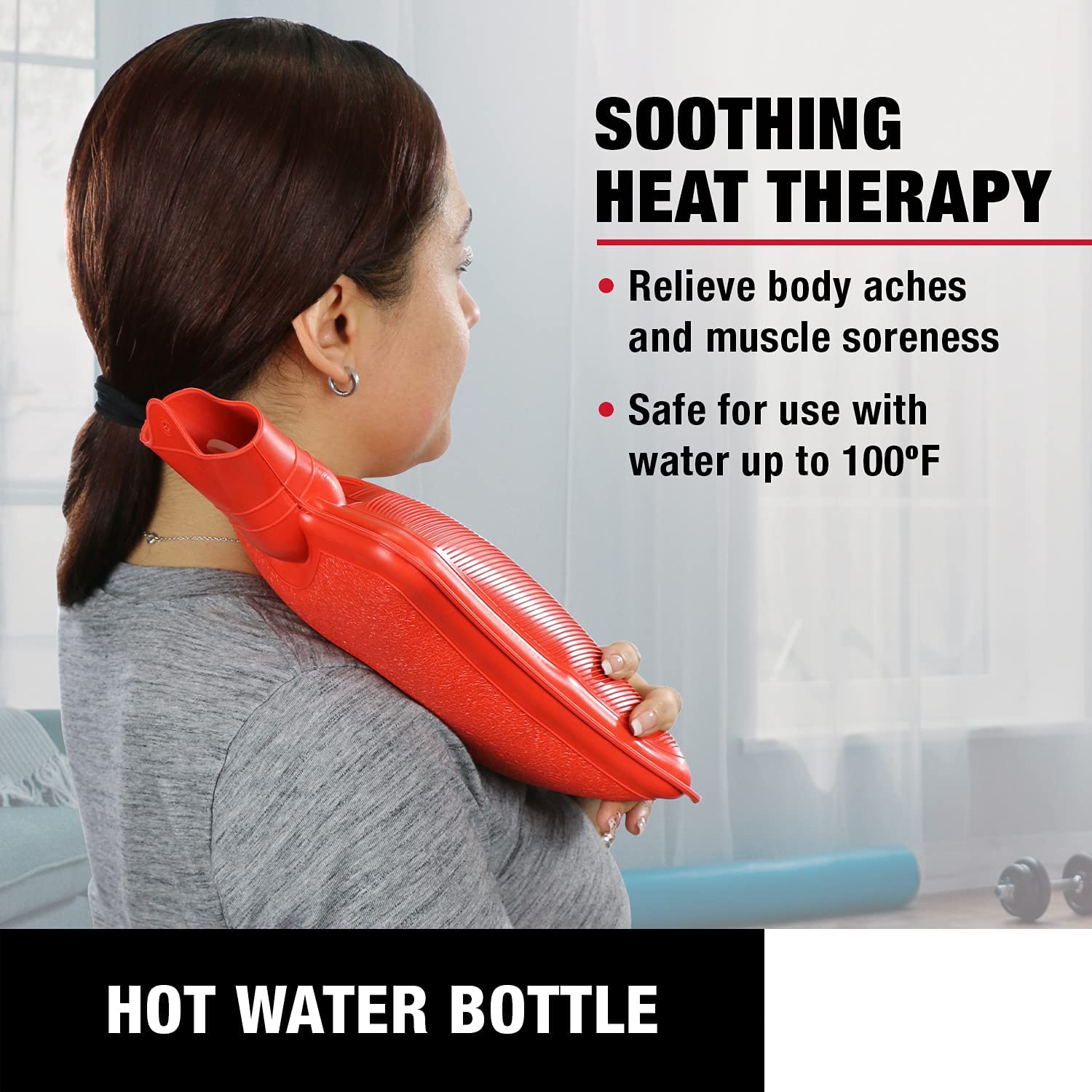Bouillotte Traditionnelle En Caoutchouc Rouge - Capacité 2 Litres - Marque Catavana - Neuf