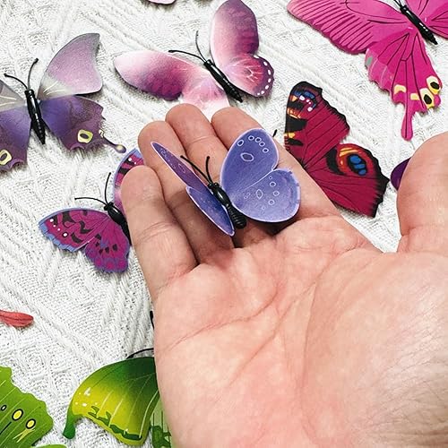Miniatura 7 de Imanes de mariposa 3D de PVC para nevera, imanes de nevera, calcomanías de pared con imán para decoración de pared, decoración artística,