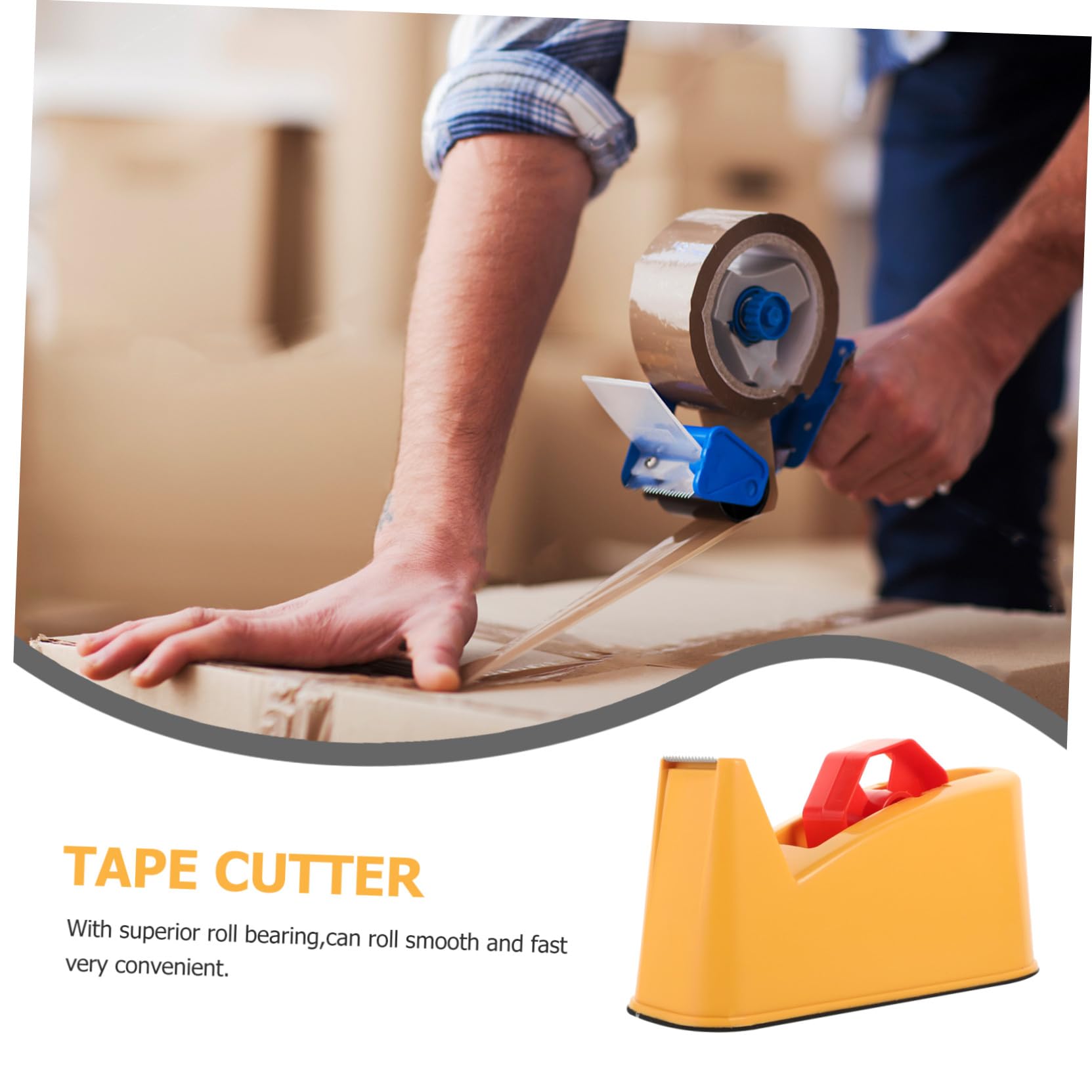 GALPADA Klebeband Abroller und Cutter Ergonomische Dichtungsvorrichtung für Müheloses Verpacken Manuelle Ballenpresse Zubehör für Home Office und Zufällige Farbe