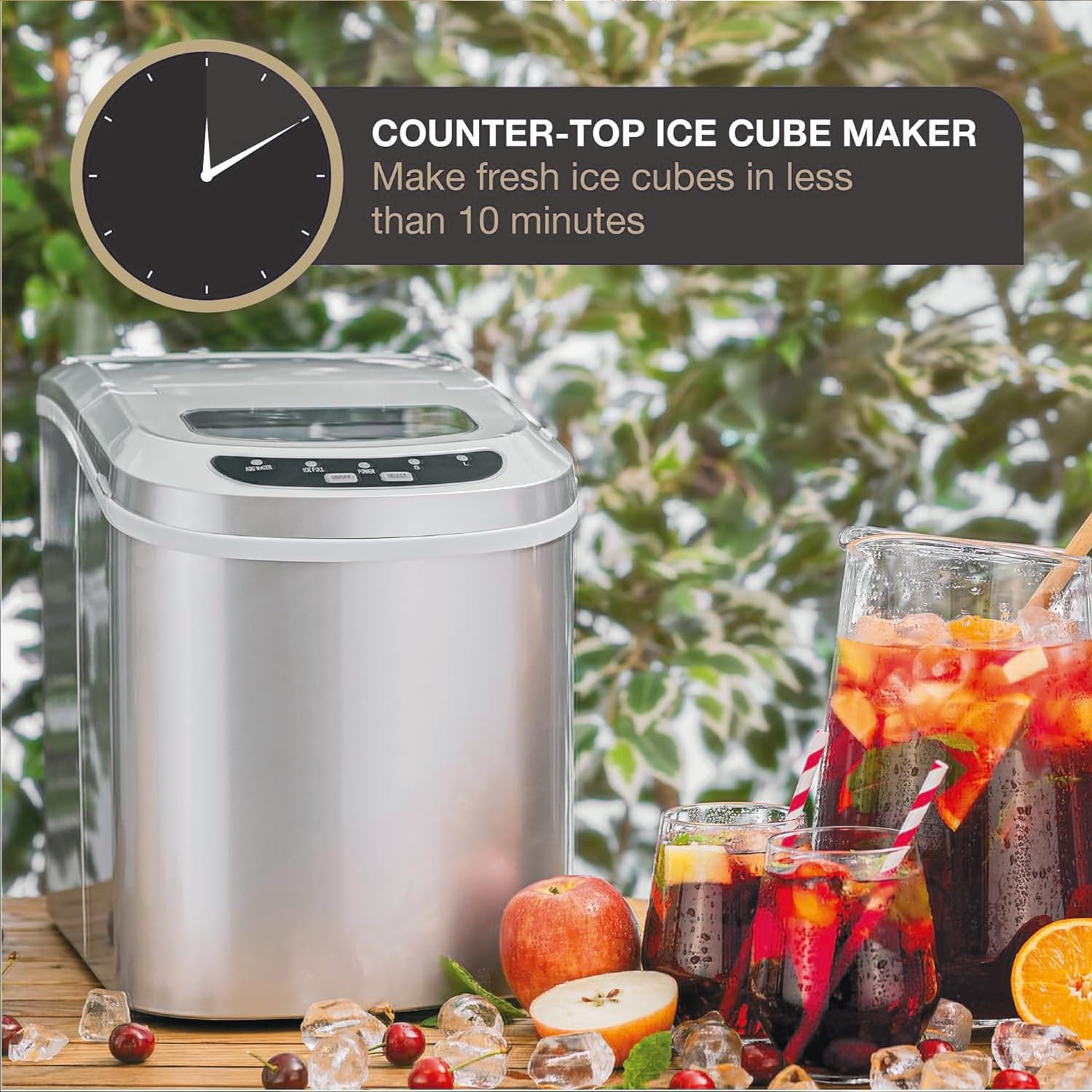 Countertop Ice Maker Nugget Pebble Ice Maker Machine Portable Chewable Compact Mini Ice Chip Maker Nugget Machine Produce 26lbs Per Day Bullet Soft Ice Cube Fruit Juice Ice, Silver Smeta on Fridge.com - View 4