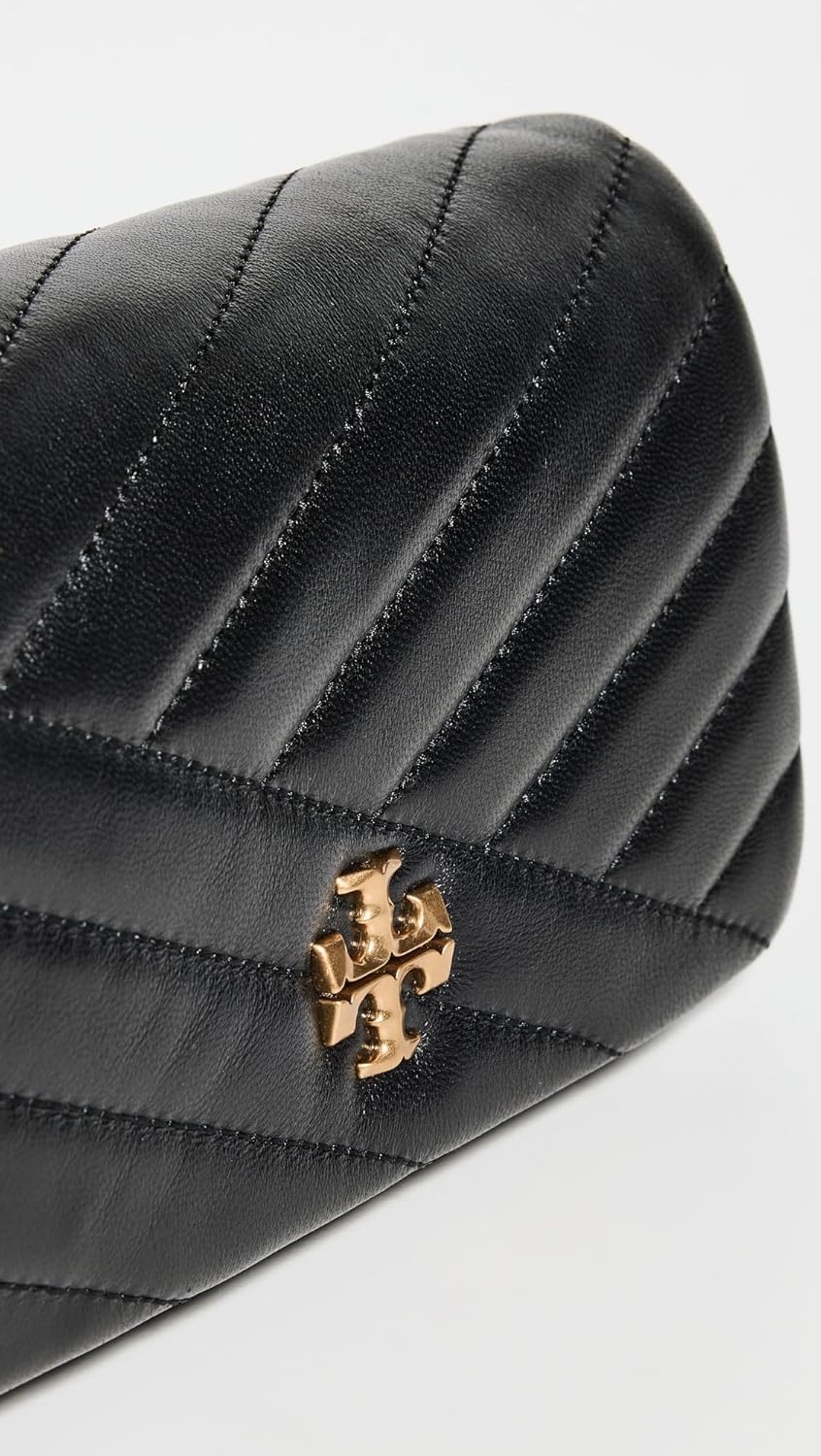 Tory Burch Women's Kira Chevron Chain Wallet, Black, One Size - Image 3
