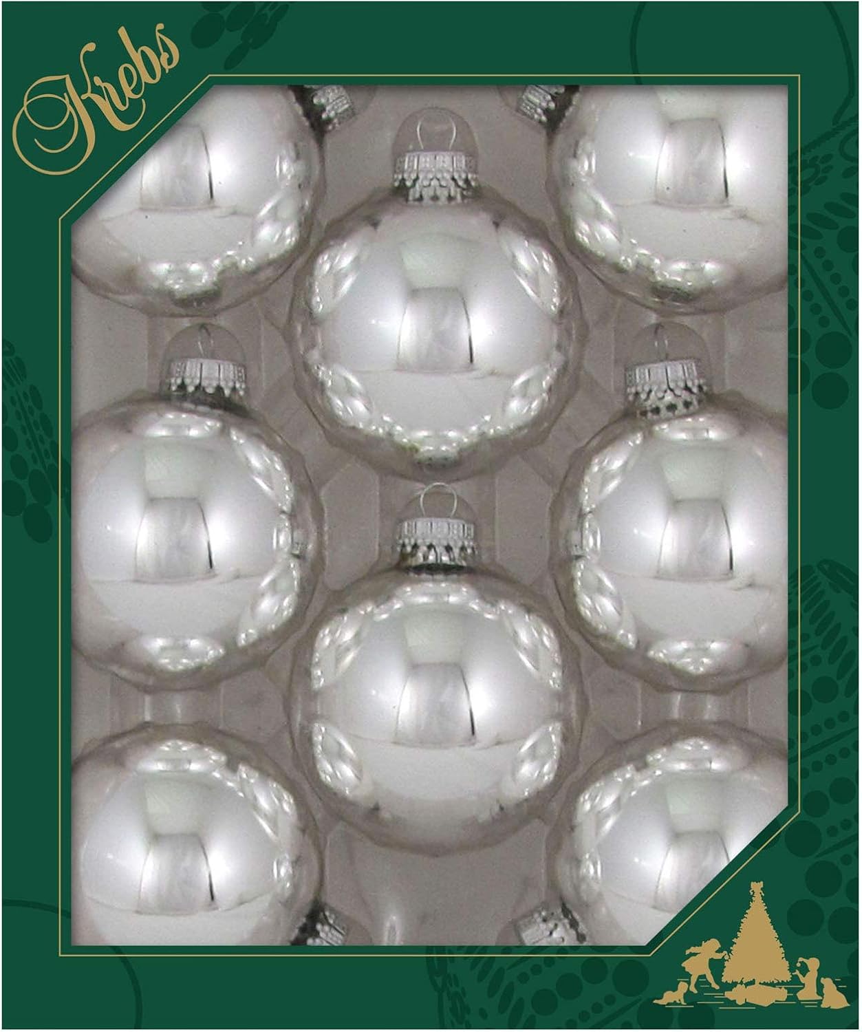 Glass Christmas Tree Ornaments 67mm / 2.63" [8 Pieces