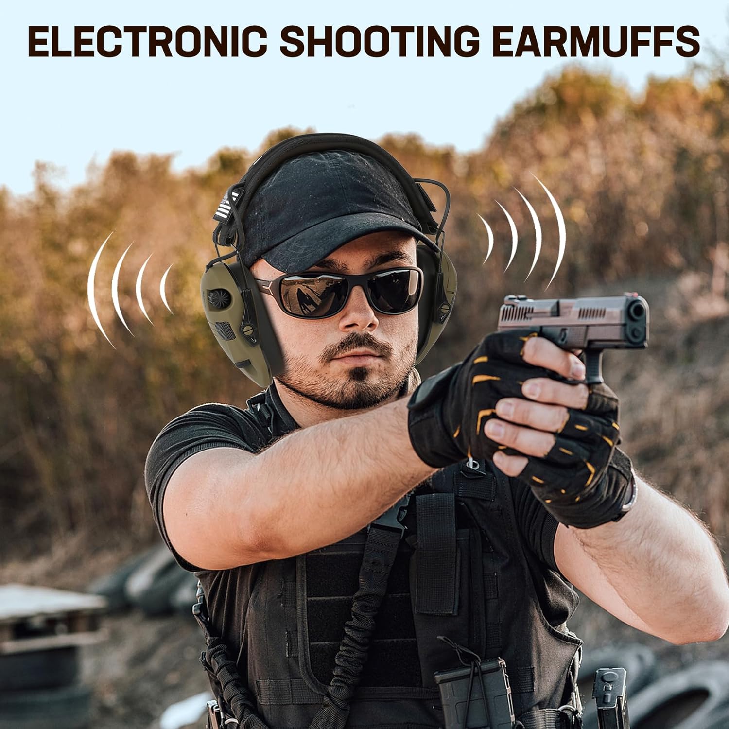 Electronic Ear Protection for Shooting with 5X Sound Amplification, Active Ear Protection for Gun Range, NRR 23dB Hearing Protection for Shooters, Noise Reduction Headphones for Hunting - Image 6